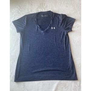 Under Armour HeatGear Women's Navy Blue V-Neck‎ Short Sleeve Loose Fit T-Shirt S